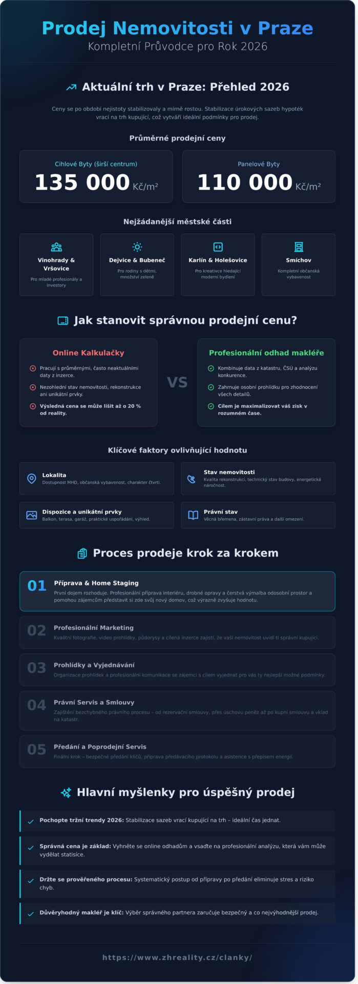 Prodej nemovitosti v&nbsp;Praze: Kompletní průvodce pro rok 2026 - Infographic